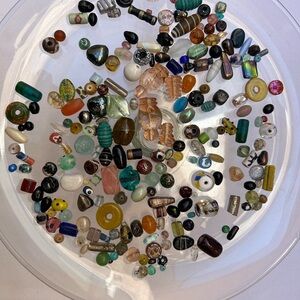 1 lb of glass lampwork large beads